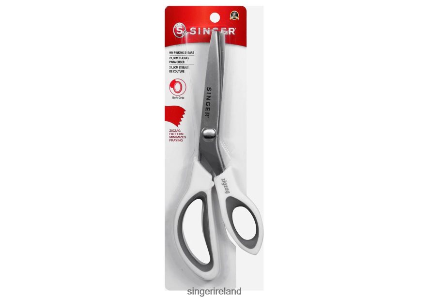 Accessories SINGER 9" Pinking Shears with Comfort Grip, Stainless Steel Zig Zag Scissors 08666F166